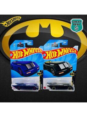 Hot Wheels Batman: The Animated Series Pair of Batmobiles Purple and Black. NEW!